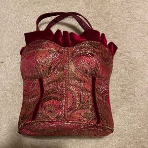 Purse Burgundy with gold accents, very stylish with inside pocket